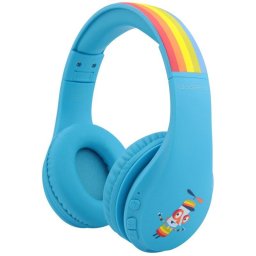 Casti audio fara fir pentru copii Decek, Bluetooth 5.2, volum limitat, Albastru
