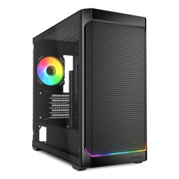 Carcasa Mid Tower Fara sursa MK4W RGB Strip Negru