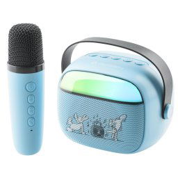 Boxa portabila Boxa portabila pentru copii GoGEN BOB si BOBEK PARTY, 3.2 W, USB, Micro SD, microfon fara fir, 3.7V/1200mAh, albastru