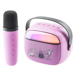 Boxa portabila Boxa portabila pentru copii GoGEN BOB A BOBEK PARTY, 3.2 W, USB, Micro SD, microfon fara fir, 3.7V / 1200mAh , roz