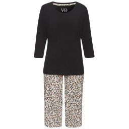 VIVANCE Pijama albastru / portocaliu / negru / alb