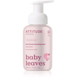 Attitude Baby Leaves Unscented spuma de curatare 2 in 1 pentru copii 295 ml