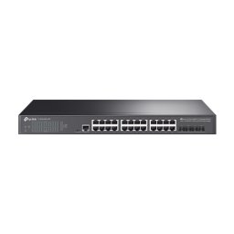 Switch 24 porturi RJ45 Gigabit, 4 x SFP+ 10G, Alimentare Baterie 12V, L2+ Management, 1U - TP-Link TL-SG3428X-UPS