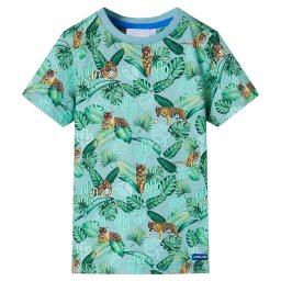 Tricou pentru copii, verde deschis melanj, 128 GartenMobel Dekor