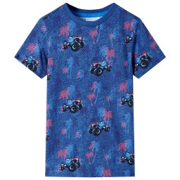 Tricou de copii, albastru închis melanj 104 GartenMobel Dekor