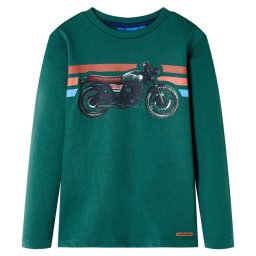 Tricou pentru copii cu maneci lungi, verde, 92 GartenMobel Dekor