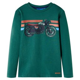 Tricou cu maneci lungi pentru copii, verde, 128 GartenMobel Dekor