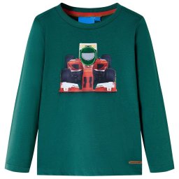 Tricou de copii cu maneci lungi, verde, 128 GartenMobel Dekor