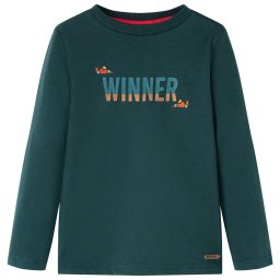 Tricou de copii cu maneci lungi verde închis 104 GartenMobel Dekor