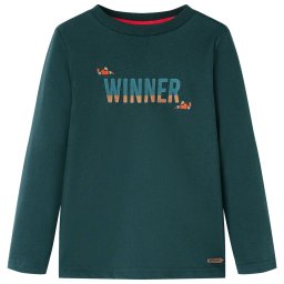 Tricou de copii cu maneci lungi verde închis 116 GartenMobel Dekor
