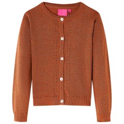 Cardigan tricotat pentru copii, coniac, 128 GartenMobel Dekor