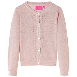 Cardigan pentru copii tricotat, roz deschis, 92 GartenMobel Dekor