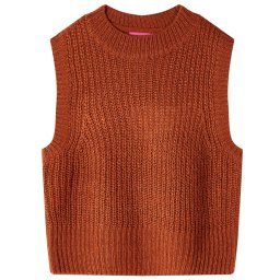 Vesta pulover pentru copii tricotata, coniac, 92 GartenMobel Dekor