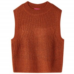 Vesta pulover pentru copii tricotata, coniac, 140 GartenMobel Dekor