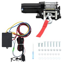 Vinci electric 12 V/1360 kg cu placa de montaj a scripetelui GartenMobel Dekor
