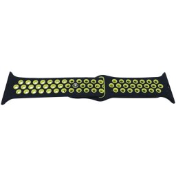 Curea Cauciuc Perforat pentru Apple Watch Negru Verde 38mm