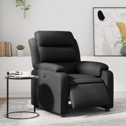 Fotoliu rabatabil electric, negru, piele ecologica GartenMobel Dekor
