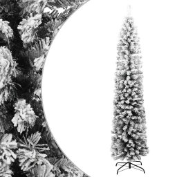 Pom de Craciun artificial subtire cu zapada verde 240 cm PVC GartenMobel Dekor