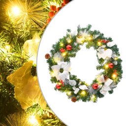 Coronita de Craciun cu becuri LED, verde, 60 cm, PVC GartenMobel Dekor