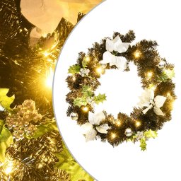 Coronita de Craciun cu becuri LED, negru, 60 cm, PVC GartenMobel Dekor