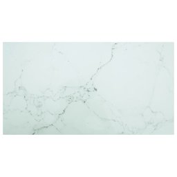 Blat masa alb 120x65cm 8mm sticla securizata, design de marmura GartenMobel Dekor