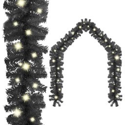 Ghirlanda de Craciun cu lumini LED, negru, 20 m GartenMobel Dekor