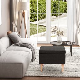 Scaun cu picioare din lemn, negru, material textil GartenMobel Dekor