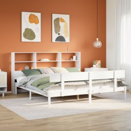 Pat cu biblioteca fara saltea, 180x200 cm, lemn masiv de pin GartenMobel Dekor