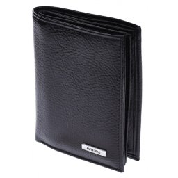 Portofel barbati din piele naturala, negru, 9 x 13 cm, 575N