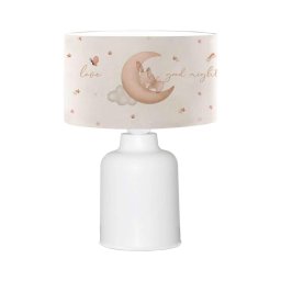 Lampă de noptieră pentru copii CANDY, 1xE27/40W/230V, alb/bej