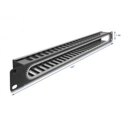 Panou 19" 1U cu organizare cabluri si protectie la margine Negru, Delock 67277
