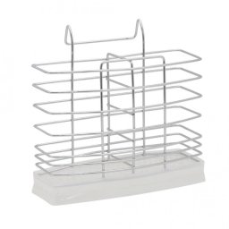Suport uscator pentru ustensile Rosberg R53003B, 16,6 x 15,8 x 6,5 cm, Crom