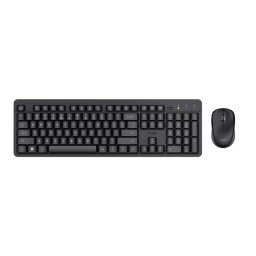 Tastatura TR-25018, Fara fir, USB, Layout US, Negru + Mouse, Fara fir, USB, 1600 dpi, Negru