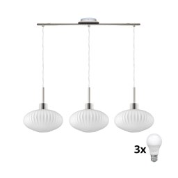 Lustru LED pe cablu HARMA 3xE27/60W/230V crom mat/alb