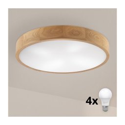Brilagi - Plafonieră LED CARVALHO 4xE27/60W/230V, stejar, diam. 57,5 cm