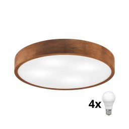 Brilagi - Plafonieră LED CARVALHO 4xE27/60W/230V, stejar cireș, Ø 57,5 cm