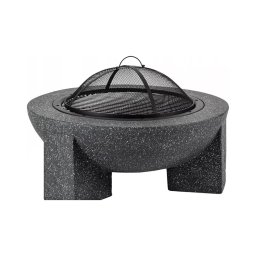 Focar portabil cu grătar, 79,5 x 38 cm, negru/granit închis