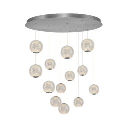 Lustră LED pe cablu CREMONA, 13xLED/5W/230V, 3000K, crom mat