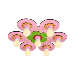 Plafonieră pentru copii LUCCA 7xE27/24W/230V roz