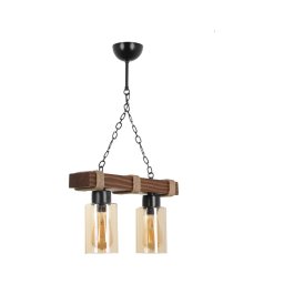 Candelabru cu lanț JASMIN 2xE27/40W/230V maro/bej