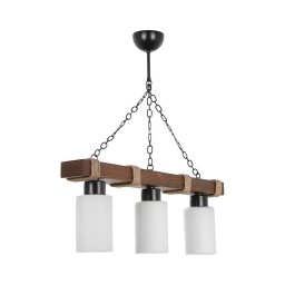 Candelabru JASMIN pe lanț, 3x E27/40W/230V, maro/alb