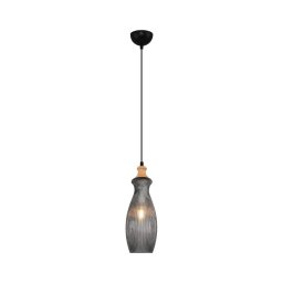 Pendul pe cablu BOTTLE 1xE14/4W/230V, sticlă fumurie