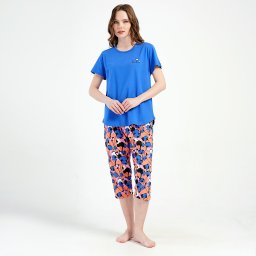 Pijama Damă cu Pantalon Trei Sfert Vienetta 'Smile' Confort și bună Dispoziție