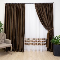 Draperie Hiko COMFY catifea maro, cu rejansa, 1 bucata