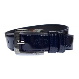 Curea barbati, casual, din piele naturala, Bleumarin Lacuit 3.5cm - CK29LBL