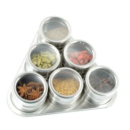 Set condimente , 6 recipiente cu suport magnetic , Grunberg GR327