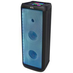Boxa portabila activa Home PAR 221DJ, 120 W, Bluetooth, USB, Aux in, radio FM, 2 x intrare microfon, panou frontal Full LED, functie Karaoke, functie True Wireless Stereo, neagra
