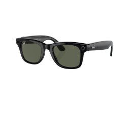 Ochelari Smart Ray-Ban Meta Wayfarer, Marime M, Wireless, Bluetooth, Microfon, Smart Glasses AI, Lentile G15, Standard, Verde-Negru