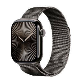 Apple Watch S10 Cellular, 42mm , carcasa Titan, curea Slate Milanese Loop