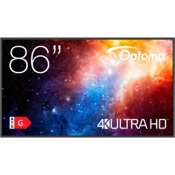 Ecran profesional, Display Interactiv Optoma N3861K, 86 inch, UltraHD/4K, HDMI, MediaPlayer, Android 11, Negru